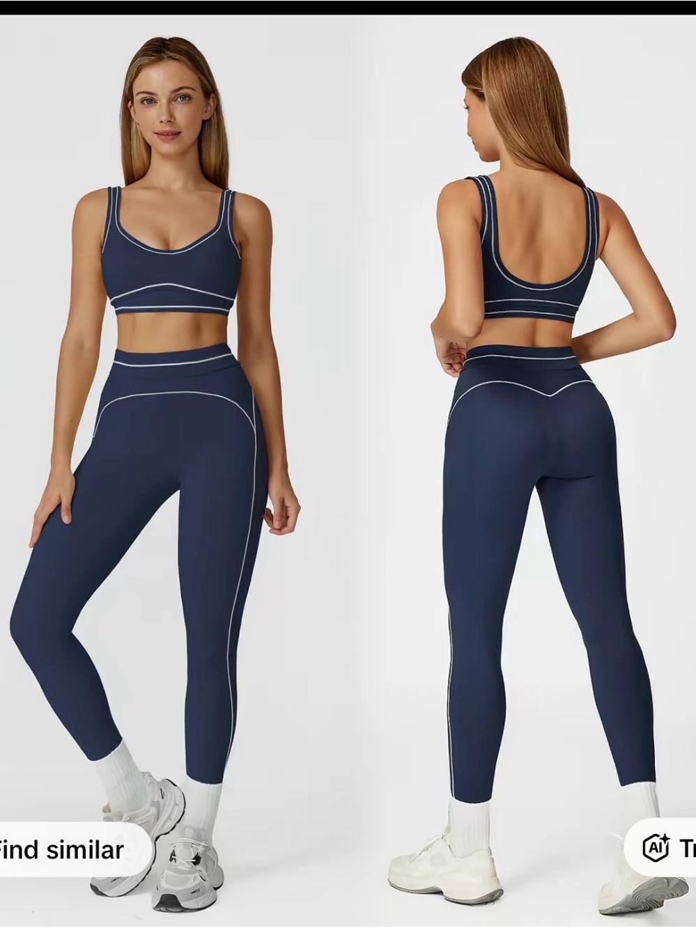Women's Navy High-Waist Set- Small